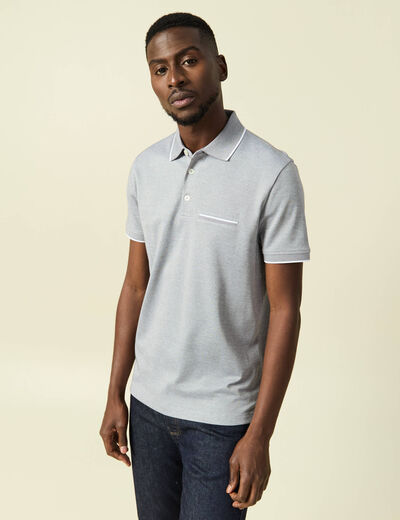 Polo manches courtes gris fonc&eacute; homme