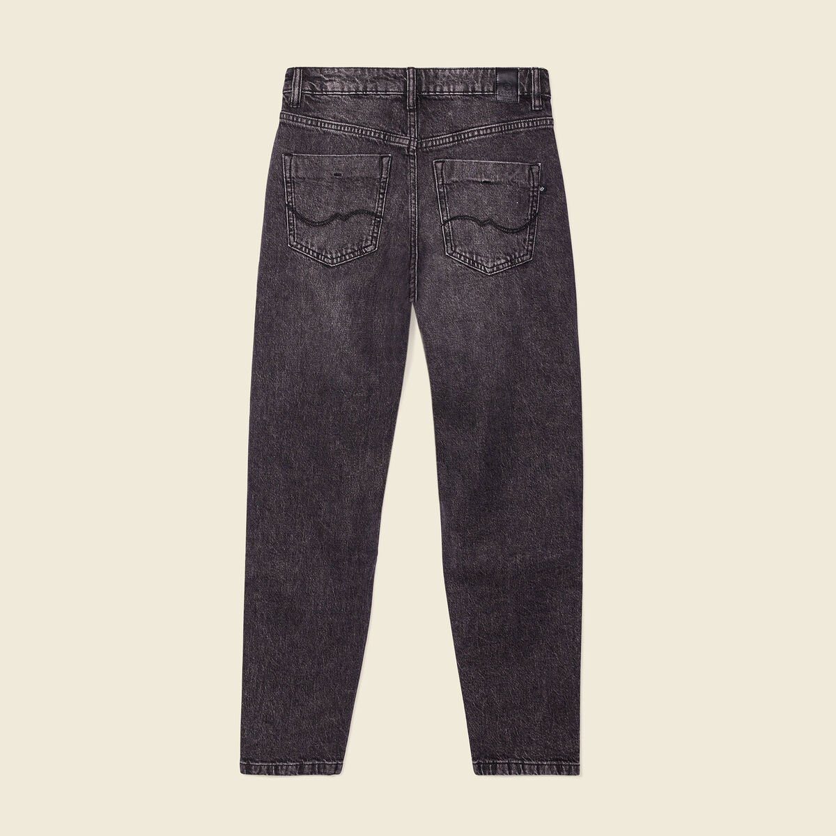 Jeans mom 7/8ème denim gris femme