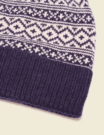 Bonnet à pompon bleu marine homme