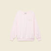Sweat oversize manches longues brod&eacute; rose poudr&eacute;e femme