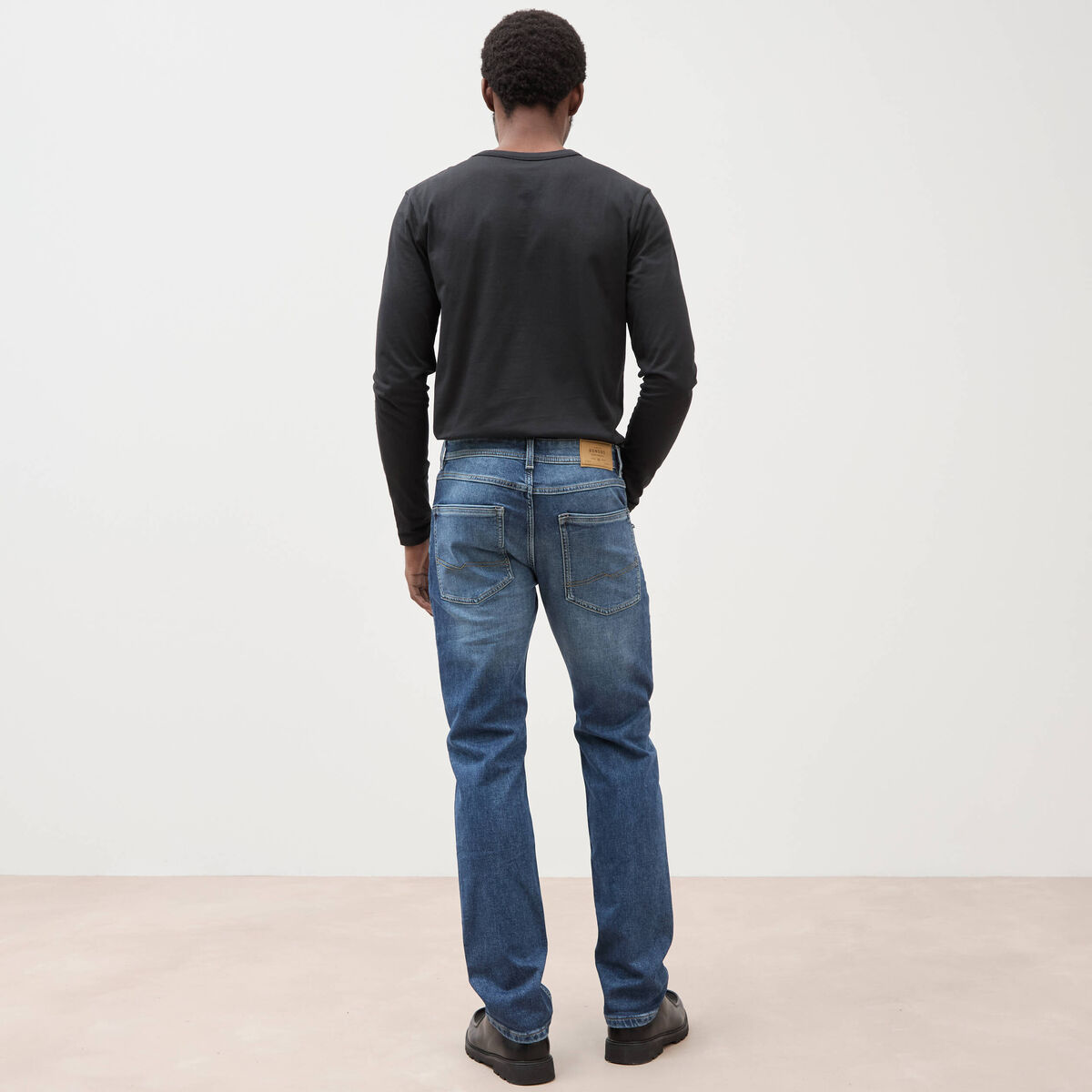 Jeans straight homme used L34 denim stone homme