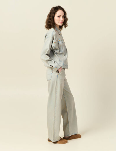 Veste oversize en jean bleu ciel femme