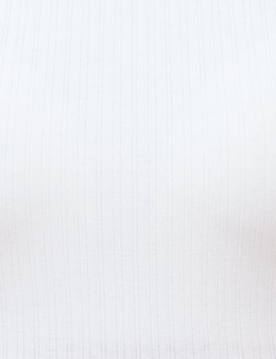 D&eacute;bardeur ajust&eacute; col rond doubl&eacute; blanc femme
