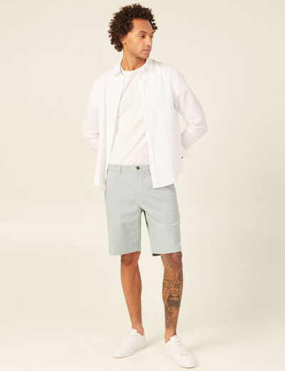 Bermuda droit éco-responsable bleu gris homme