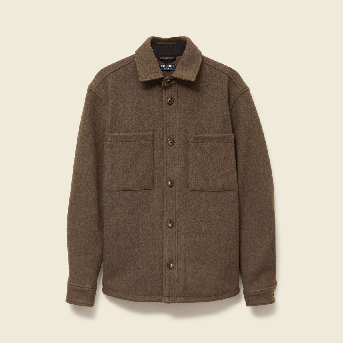 Surchemise boutonn&eacute;e marron fonc&eacute; homme