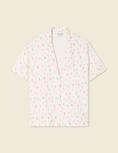 T-shirt manches courtes brodé blanc femme