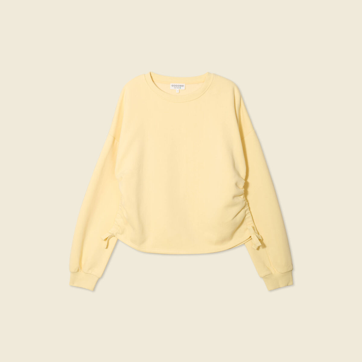 Sweat manches longues jaune clair femme