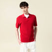 Polo cintr&eacute; manches courtes rouge fonc&eacute; homme