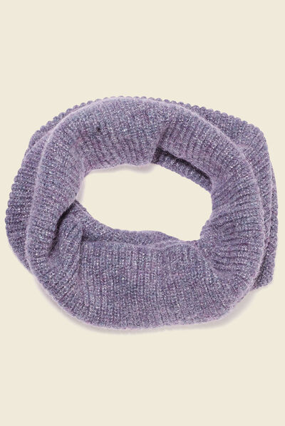 Snood tricoté gris foncé femme