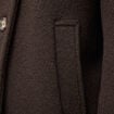 Manteau oversize court col tailleur marron fonc&eacute; femme