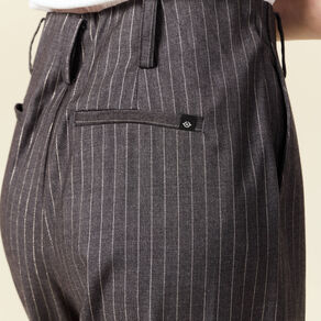 Pantalon large taille haute gris foncé femme
