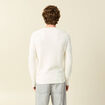 Pull col rond manches longues en coton ecru homme