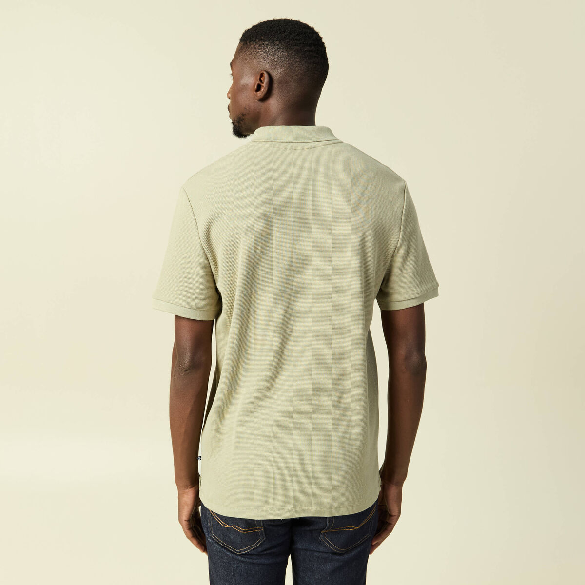Polo col polo manches courtes en coton gris homme