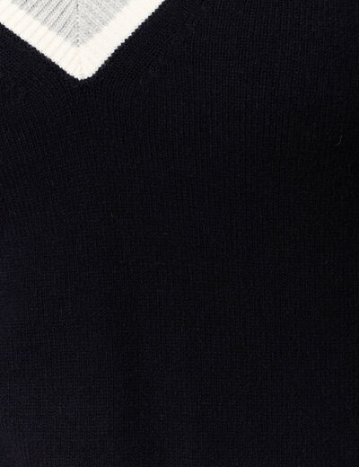 Pull manches longues bleu marine femme