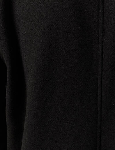 Manteau droit long manches longues noir homme