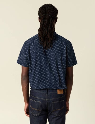 Chemise manches courtes bleu marine homme