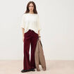 Pull droit manches 3/4 col rond ecru femme