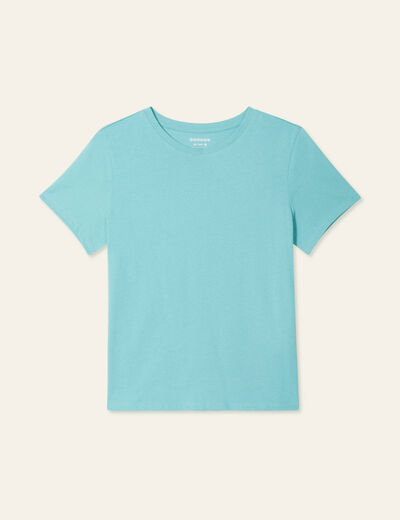 T-shirt éco-responsable bleu turquoise femme