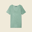 T-shirt manches courtes brillant vert foncé femme