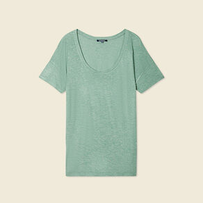 T-shirt manches courtes brillant vert foncé femme
