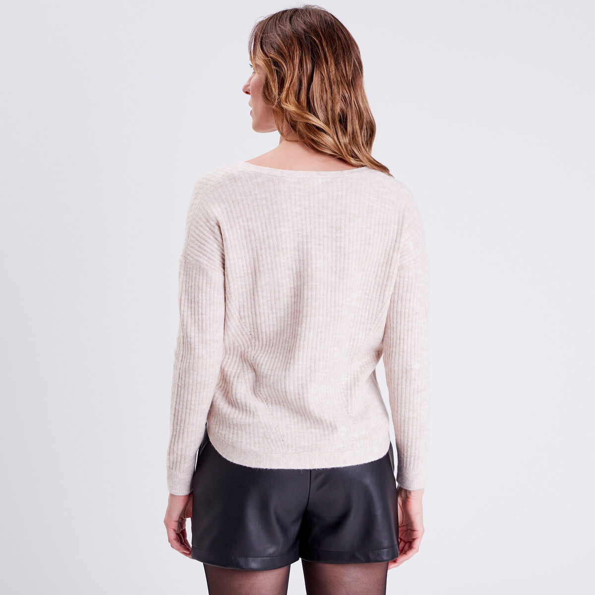 Pull creme femme