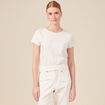 T-shirt manches courtes creme femme