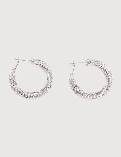 Cr&eacute;oles avec strass couleur argent femme