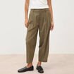 Pantalon barrel vert olive femme