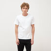 T-shirt col mao manches courtes en coton blanc homme