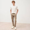 Pantalon straight longueur 32 ceinture taupe homme