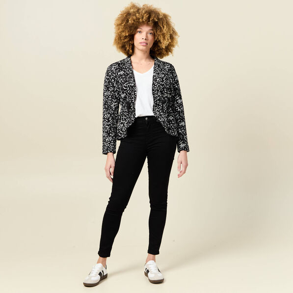 Gilet manches longues noué noir femme