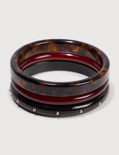 Lot de 3 bracelets marron femme