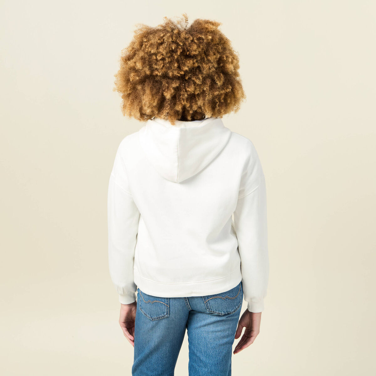 Sweat à capuche ecru femme