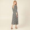 Robe midi droite manches 3/4 noir femme
