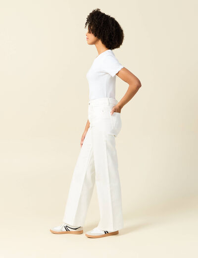 Jeans large éco-responsable denim blanc femme