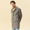 Manteau droit long col classique beige homme