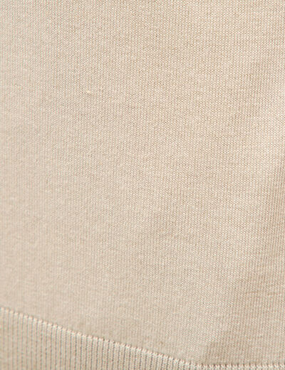 Polo manches courtes col cubain beige homme