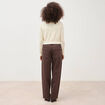 Gilet droit cropped manches longues creme femme