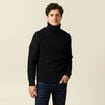 Tricot col montant noir homme