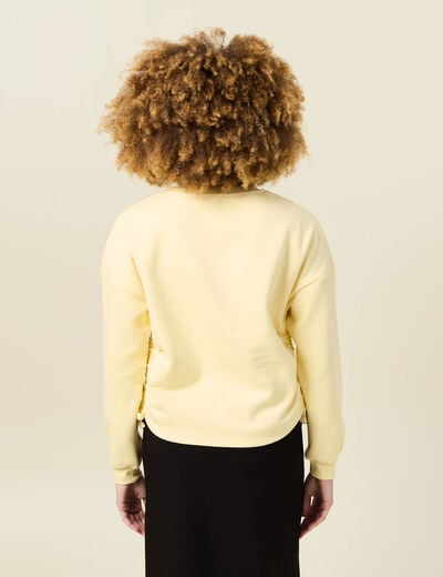 Sweat manches longues jaune clair femme