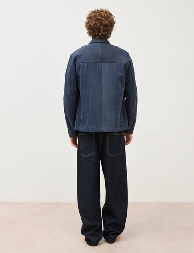 Surchemise droite manches longues denim brut homme