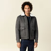 Blouson zippé col aviateur gris foncé homme