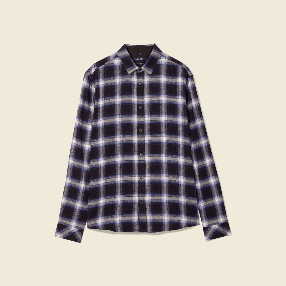 Chemise manches longues bleu electrique homme