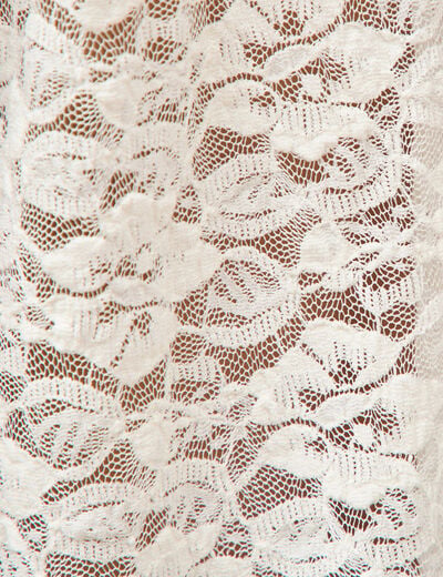 Blouse droite en dentelle ecru femme