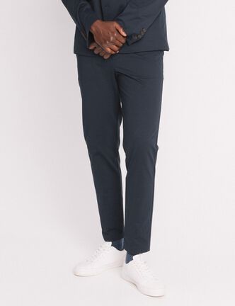 Pantalon chino stretch bleu marine homme