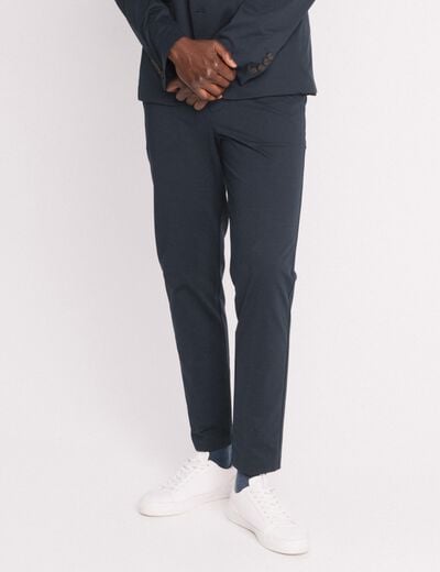 Pantalon chino stretch bleu marine homme