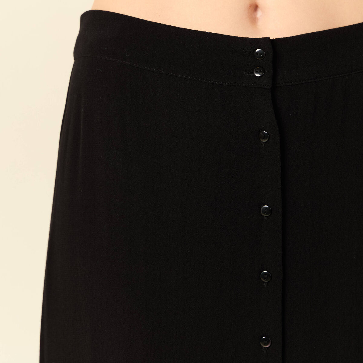 Jupe longue évasée noir femme