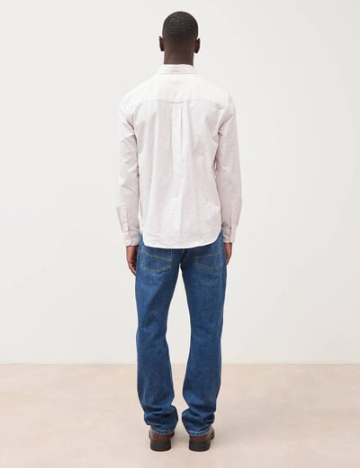 Chemise manches longues col am&eacute;ricain rose poudr&eacute;e homme