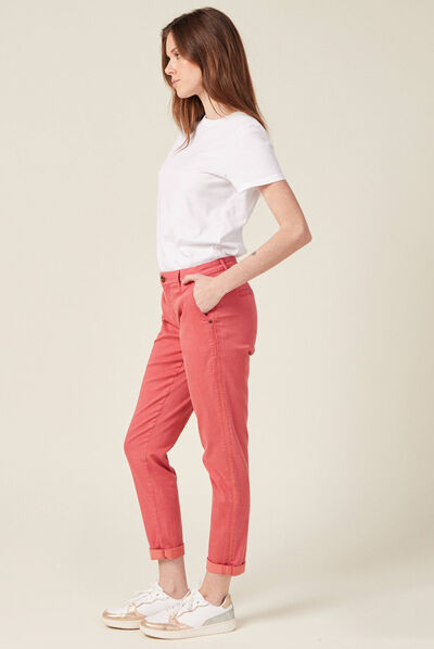 Pantalon chino Instinct terracotta femme