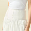 Jupe longue &eacute;vas&eacute;e en coton ecru femme